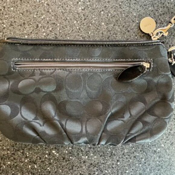 Coach Wristlet Black Canvas Signature Sufflette Clutch Wallet Wristlet - Picture 3 of 4